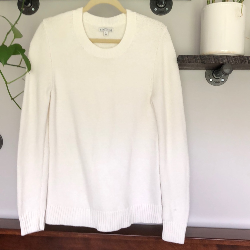 J Crew White Pullover Sweater